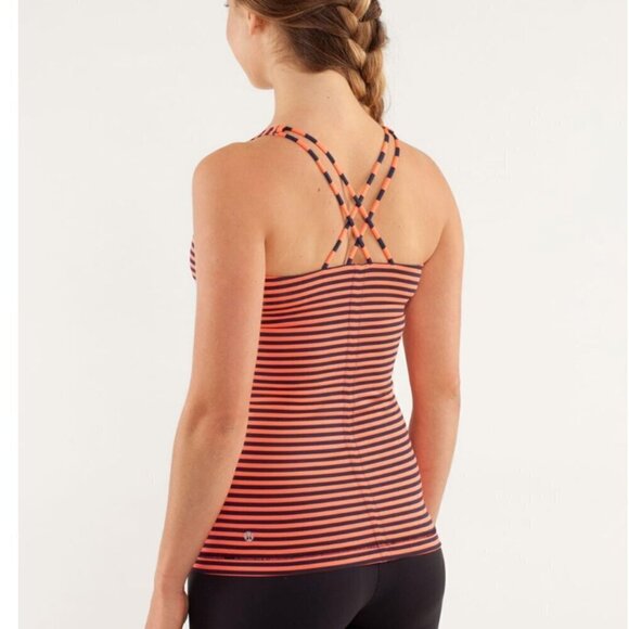 lululemon athletica Tops - Lululemon Free to Be Tank Sea Stripe Light Flare Inkwell size 4‎